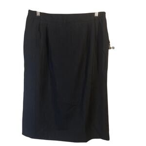 Knit Connection Black Skirt 16 Elastic Waist Straight Pencil 0377